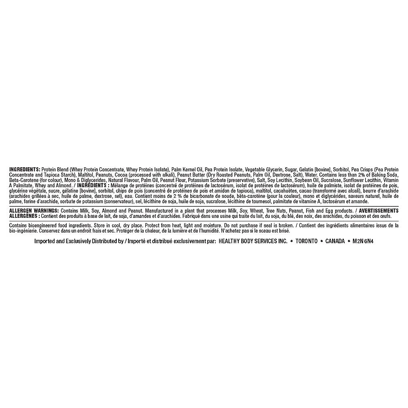 Allmax Hexapro Barre Protéinée Chocolat Beurre de Cacahuète Tasse Barre énergétique en protéines<br>20G de protéines
