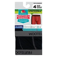 Boys' Breathable Flex Boxer Briefs, Pack of 4, Sizes S-XL