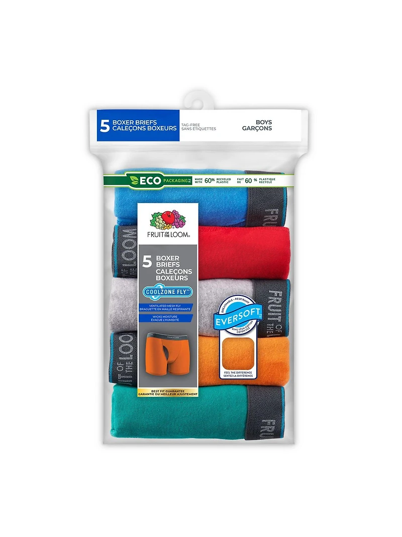 Fruit of the Loom Boys CoolZone Boxer Briefs, 5-Pack