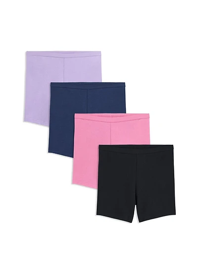 Toddler Girls' Cotton Blend Playshorts, Pack of 4, 2T – 5T