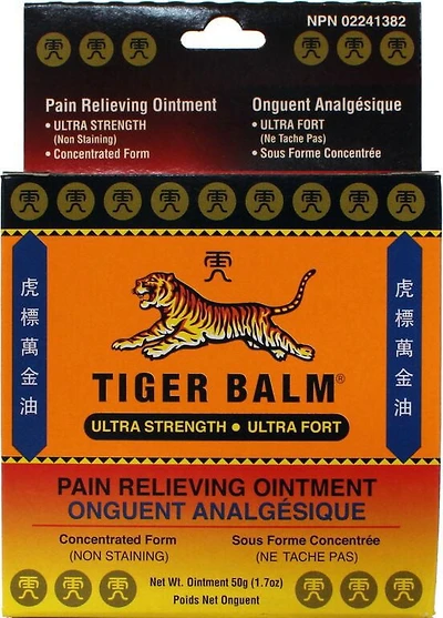 Tiger Balm Onguent analgésique - ultra fort 50 g. Soulagement supérieur pour douleurs articulaires et musculaires.