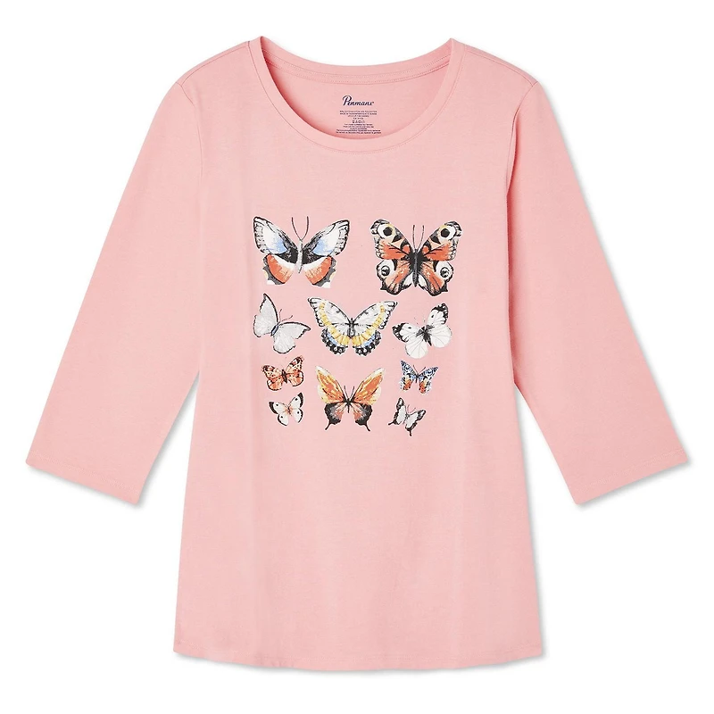 Penman's Women's Printed 3/4 Sleeve Tee