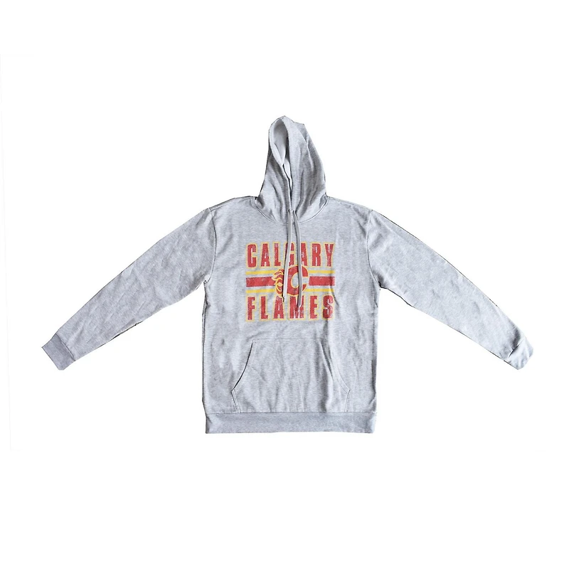 Chandail à capuchon à manches longues à rayures rétro des Flames de Calgary de la LNH pour hommes
