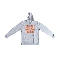 Chandail à capuchon à manches longues à rayures rétro des Flames de Calgary de la LNH pour hommes