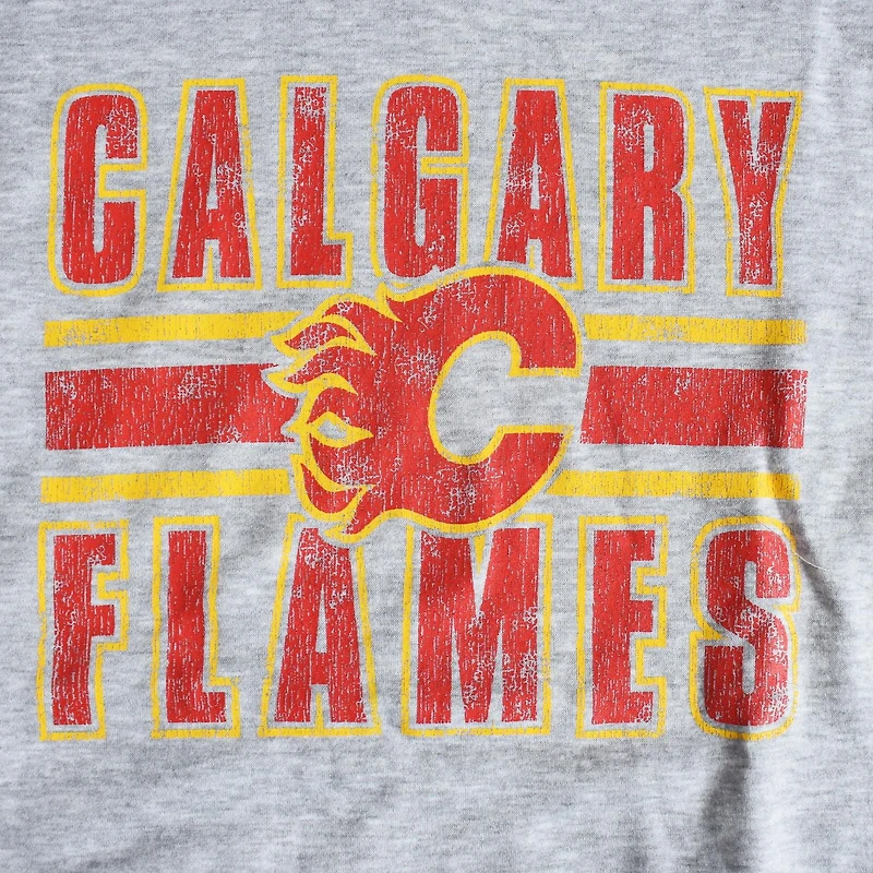 Chandail à capuchon à manches longues à rayures rétro des Flames de Calgary de la LNH pour hommes