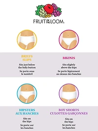Bikinis sans couture Fruit of the Loom pour filles, paquet de 6