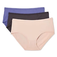 Lot de 3 culottes taille mi-haute en microfibre super extensible George pour femmes Tailles P-TG