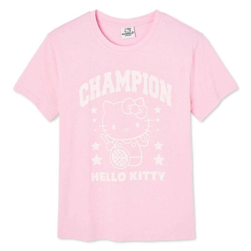 T-shirt à manches courtes Hello Kitty pour femmes Tailles TP–TG