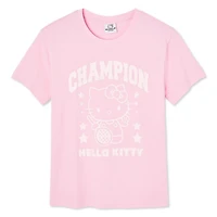 T-shirt à manches courtes Hello Kitty pour femmes Tailles TP–TG