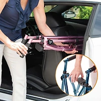 Stander Wonder Walker Plus, Lightweight Folding Rolling Walker for Seniors, Collapsible Travel EZ Fold-N-Go Walker with Wheels, Glides, & Basket, Compact Standard Walker