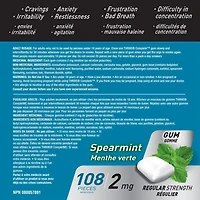 Thrive Gum Complete 2mg Regular Strength Nicotine Replacement, Spearmint, 108 count