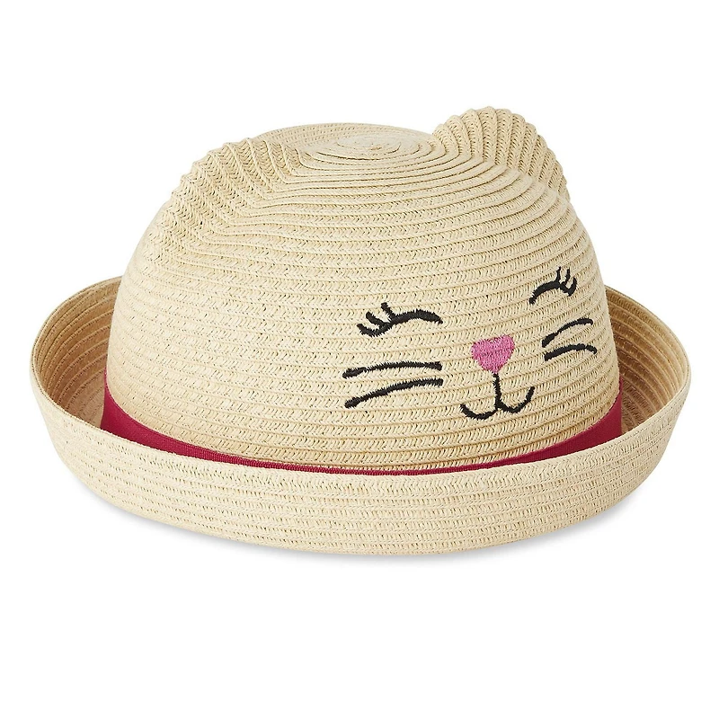 Chapeau de paille avec oreilles George pour petites filles