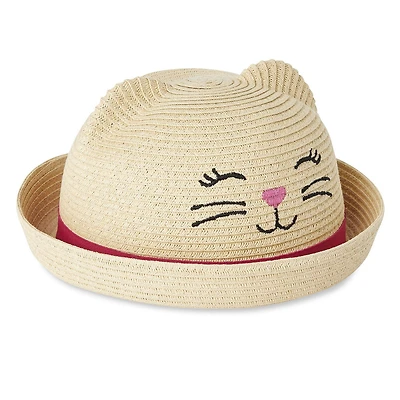 Chapeau de paille avec oreilles George pour petites filles