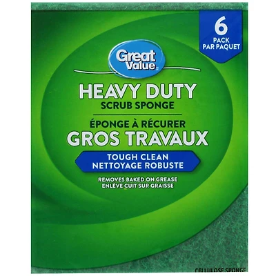 Éponge à récurer gros travaux Great Value Paquet de 6