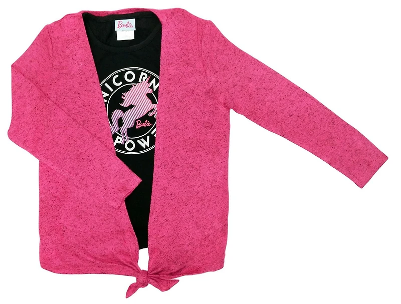 Barbie Girl's Tank Top and Long Sleeve Vest Set