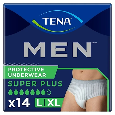 TENA Incontinence Underwear for MEN, Protective, L/XL 14 Count, 14 Count, L/XL
