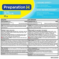 Preparation H® PE Gel (25 g) with Phenylephrine & Witch Hazel, Cooling Hemorrhoid Relief 25g