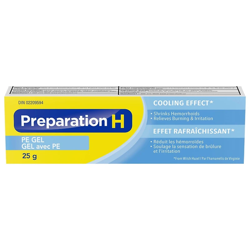 Preparation H® PE Gel (25 g) with Phenylephrine & Witch Hazel, Cooling Hemorrhoid Relief 25g