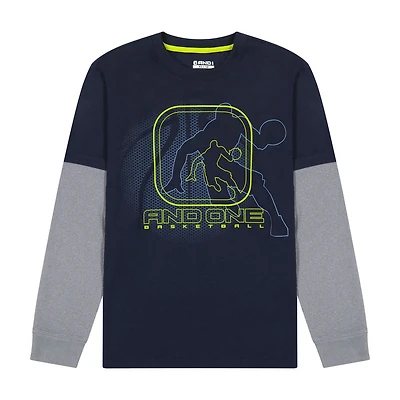 AND1 Boys Fade Away Long Sleeve Graphic Tee