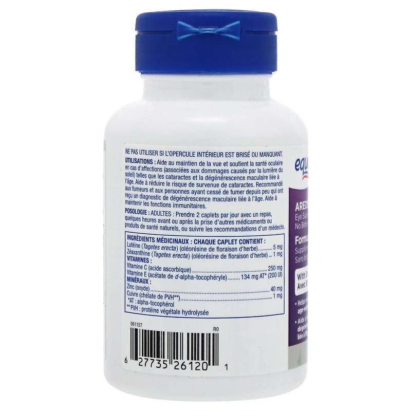 Formule avancée pour les yeux AREDS2 Equate 60 comprimés