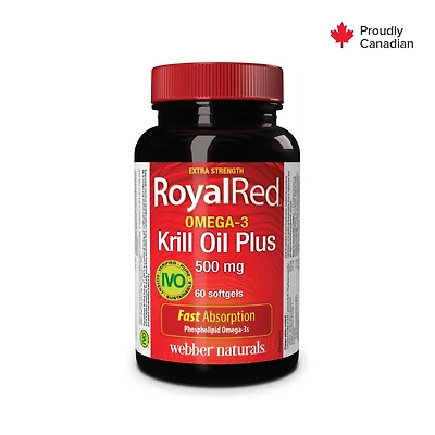 Webber Naturals RoyalRed Oméga-3 Huile de krill Plus, 500 mg 60 gélules