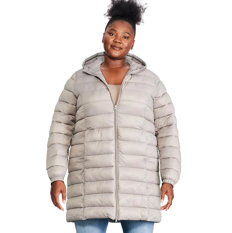 Manteau matelassée à capuche taille plus George pour femme. Taille 2X à 4X