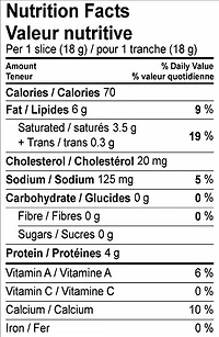 Tranches de fromage naturel à 31 % M.G. Cheddar marbré de Saputo