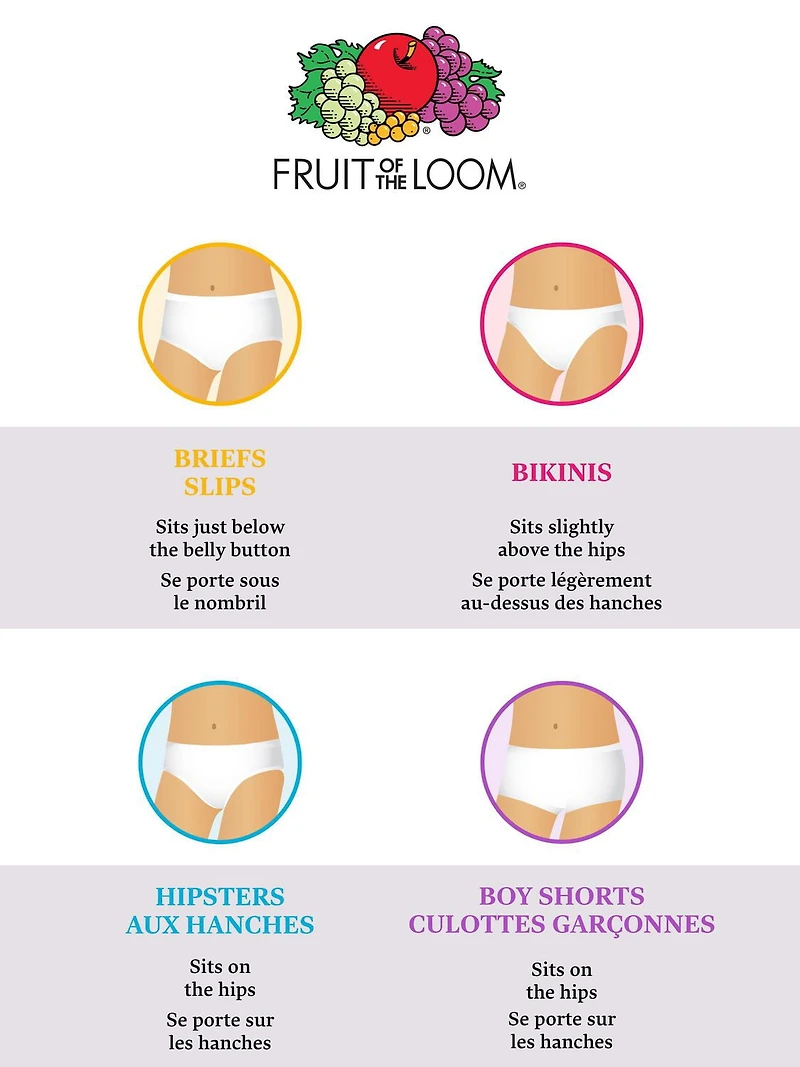 Fruit of the Loom Girls 100% Ringspun Cotton Bikinis, 9-Pack