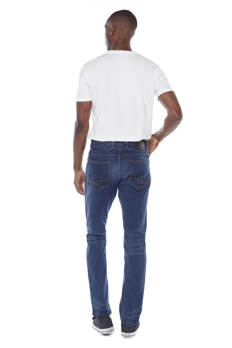 Jeaniologie ™ Men 5 Pocket Straight Fit Jeans | Medium Wash, Sizes 28 - 38