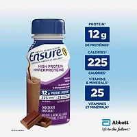 Ensure High Protein 12 g, Meal Replacement Shakes, Protein Shakes With Protein To Help Build Muscle, Chocolate, 6 x 235-mL Bottles, Ensure High Protein 12 g