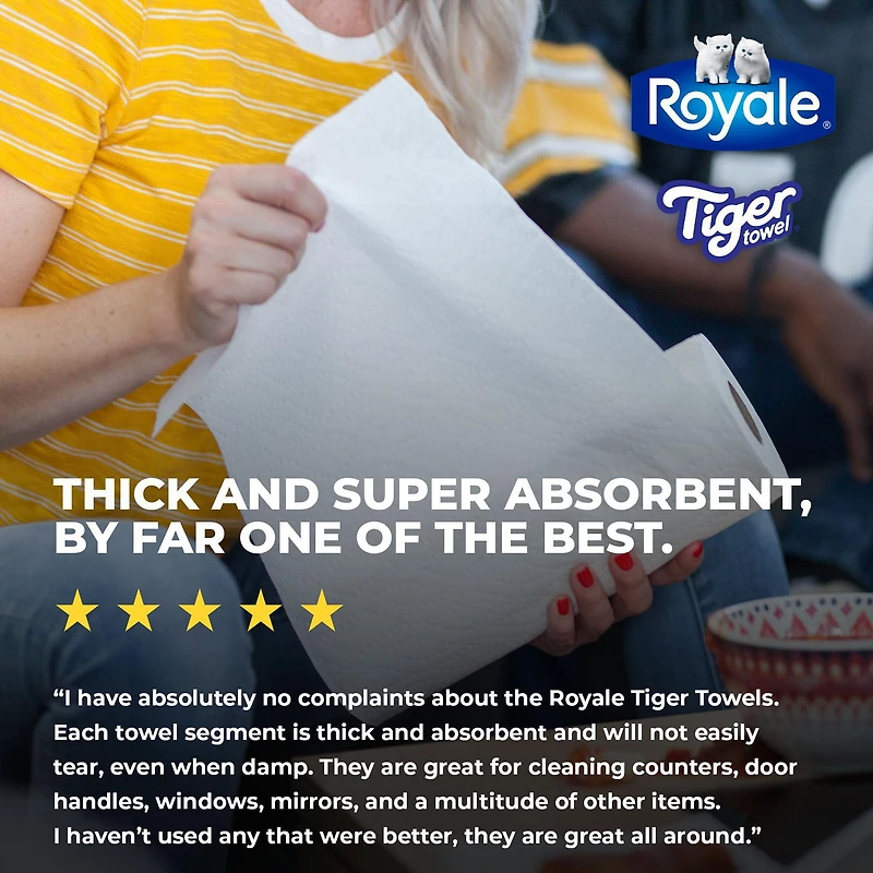 Essuie-tout Tiger Towel de Royale, 2 rouleaux mega