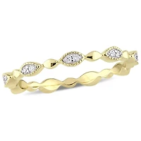 Miabella 1/10 Carat T.W. Diamond 10 K Yellow Gold Marquise Eternity Anniversary Ring