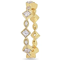 Miabella 1/2 Carat T.G.W. Created White Sapphire 10 K Yellow Gold Anniversary Ring