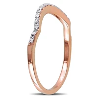 Bague de mariage contour de style semi-éternité Miabella avec accents de diamants en or rosé 10K