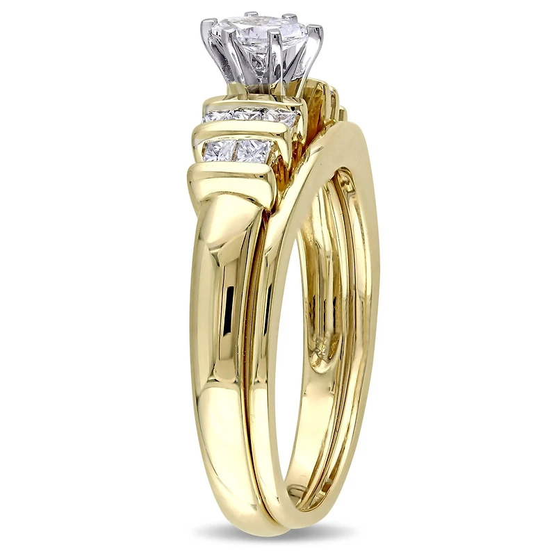 Ensemble de mariage Miabella avec diamants 1/2 CT poids total en or jaune 14K