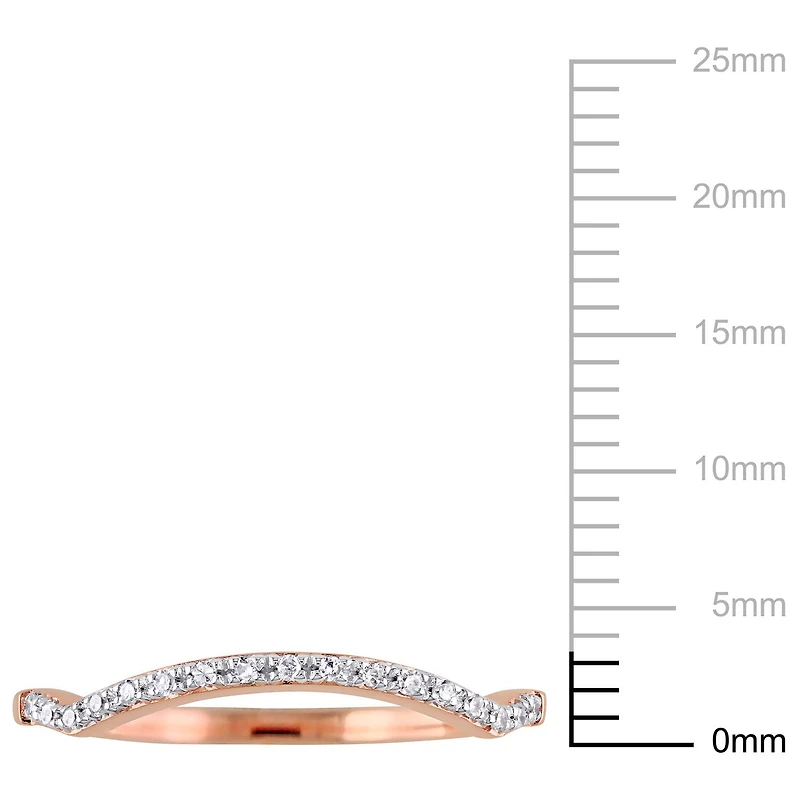 Bague de mariage contour de style semi-éternité Miabella avec accents de diamants en or rosé 10K