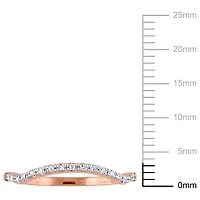 Bague de mariage contour de style semi-éternité Miabella avec accents de diamants en or rosé 10K