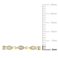 Miabella 1/10 Carat T.W. Diamond 10 K Yellow Gold Marquise Eternity Anniversary Ring