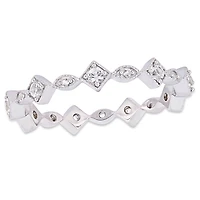 Miabella 1/2 Carat T.G.W. Created White Sapphire 10 K White Gold Anniversary Ring