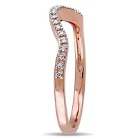 Bague de mariage contour courbée Miabella avec accents de diamants en or rosé 10K