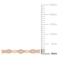 Bague d'anniversaire de style éternité Miabella avec diamants 1/10 CT poids total en or rosé 10K