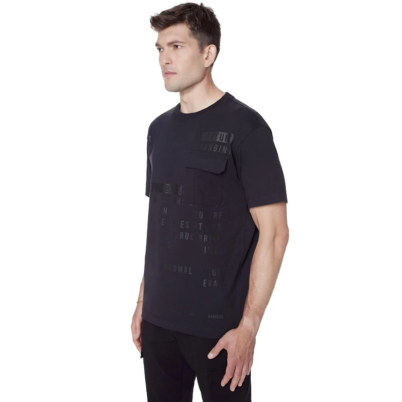 Tee-shirt graphique manches courtes Dark Black pour hommes