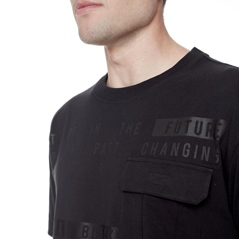 Dark Black Men's Short-Sleeve Graphic T-Shirt