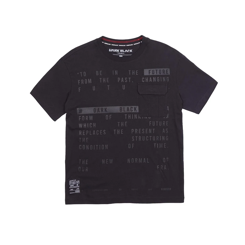 Dark Black Men's Short-Sleeve Graphic T-Shirt