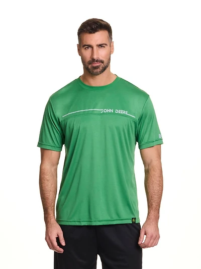 John Deere Men’s Interlock Yoked Short Sleeve Tee, Tee