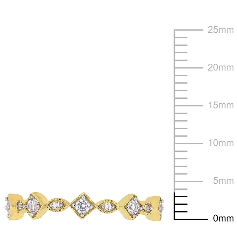 Miabella 1/2 Carat T.G.W. Created White Sapphire 10 K Yellow Gold Anniversary Ring