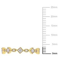 Miabella 1/2 Carat T.G.W. Created White Sapphire 10 K Yellow Gold Anniversary Ring