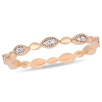 Miabella 1/10 Carat T.W. Diamond 10 K Rose Gold Marquise Eternity Anniversary Ring