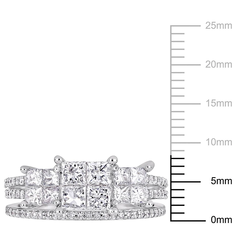 Ensemble de mariage à trois quads Miabella avec diamants 1-1/3 CT poids total en or blanc 14K