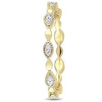 Miabella 1/10 Carat T.W. Diamond 10 K Yellow Gold Marquise Eternity Anniversary Ring